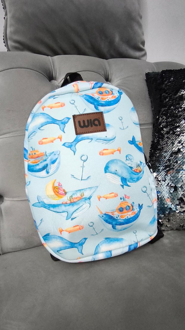 Mavi Balina Desenli Çocuk Okul Çantası - Görsel 5