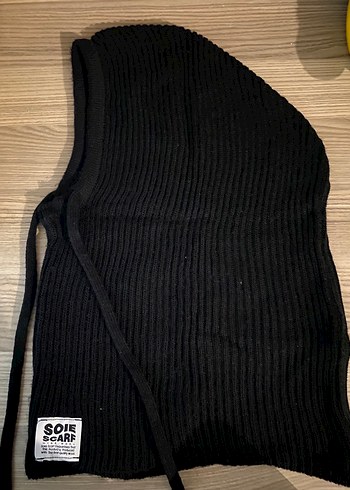 Kadın Siyah Örgü Street Wear Bere Balaklava - Görsel 2