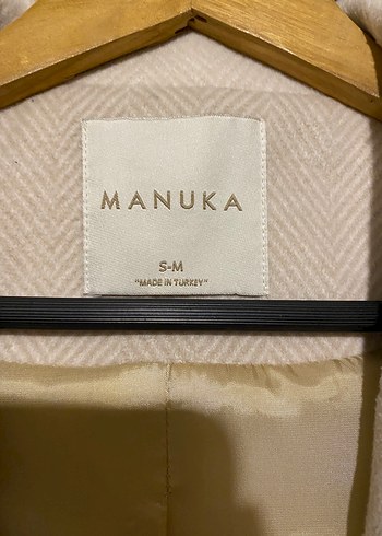 MANUKA Bej Kadın Düğmeli Uzun Kaban - Görsel 2