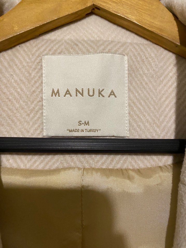 MANUKA Bej Kadın Düğmeli Uzun Kaban - Görsel 2