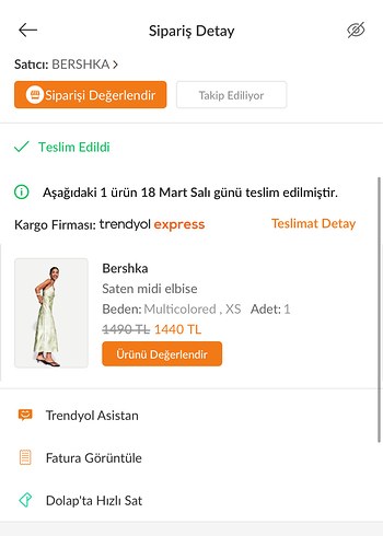 BERSHKA Saten Uzun Bağlamalı Elbise - Görsel 8
