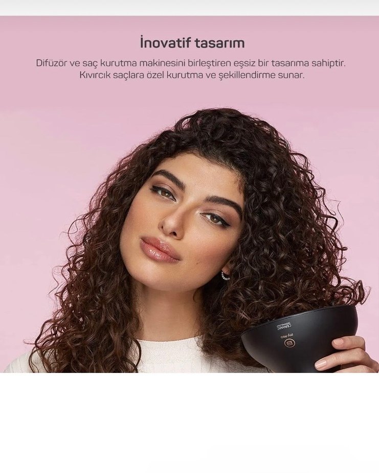 Arzum Bellissima Difon Ceramic Saç Kurutma Makinesi Siyah - Görsel 2