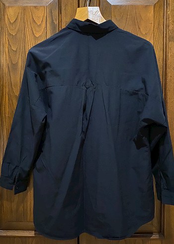 Siyah Keten Kadın Gömlek - Görsel 3