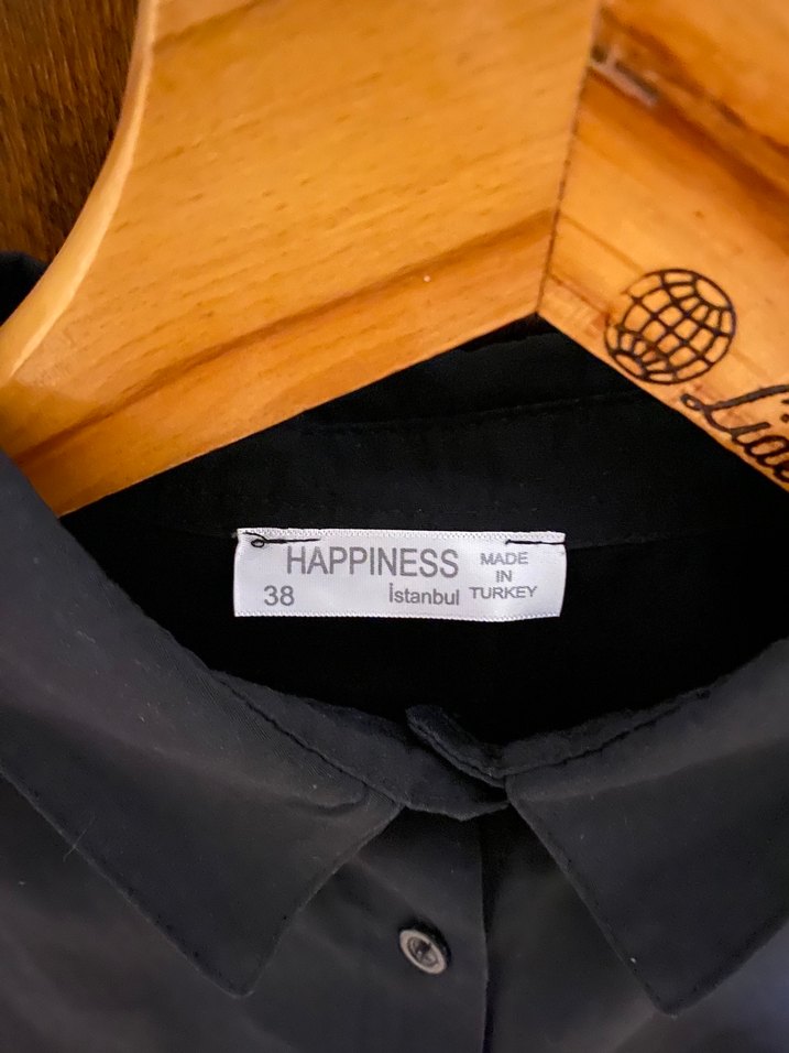 Siyah Keten Kadın Gömlek - Görsel 2