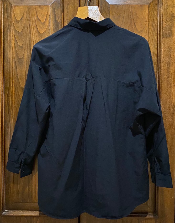 Siyah Keten Kadın Gömlek - Görsel 3