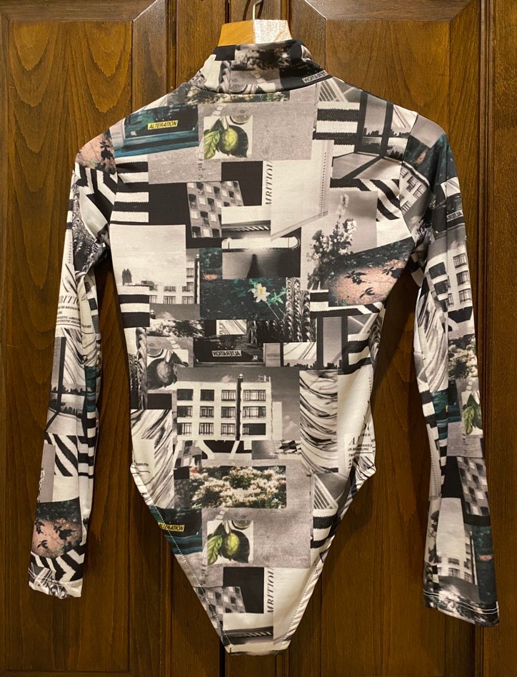 Desenli Uzun Kollu Yüksek Yakalı Kadın Bluz - Görsel 4