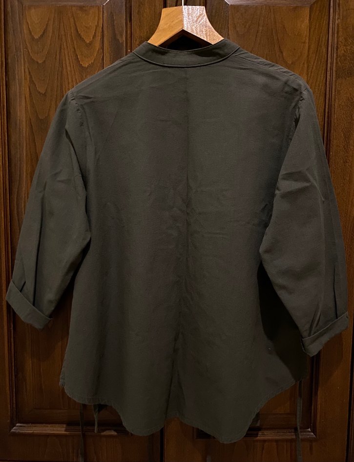 Kadın Haki Midi Keten Gömlek - Görsel 2