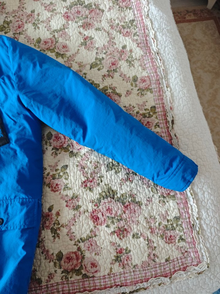 Kapüşonlu Düğmeli Mavi Erkek Mont - Görsel 4