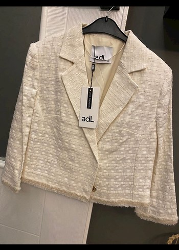 adL Mini Keten Düğmeli Blazer Ceket