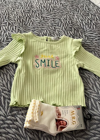 Kız Çocuk Sarı Pilili Uzun Kollu Nakışlı Tişört - Görsel 3