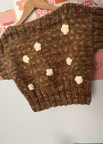 Kahverengi Örgü süveter - Görsel 2