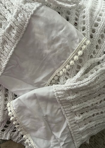 Örgü Kadın Beyaz Uzun Kollu Triko Kazak - Görsel 3