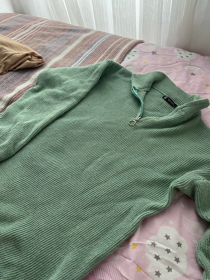 Yeşil Balıkçı Yaka Kadın Triko Kazak - Görsel 2