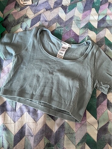 Mavi crop tshırt