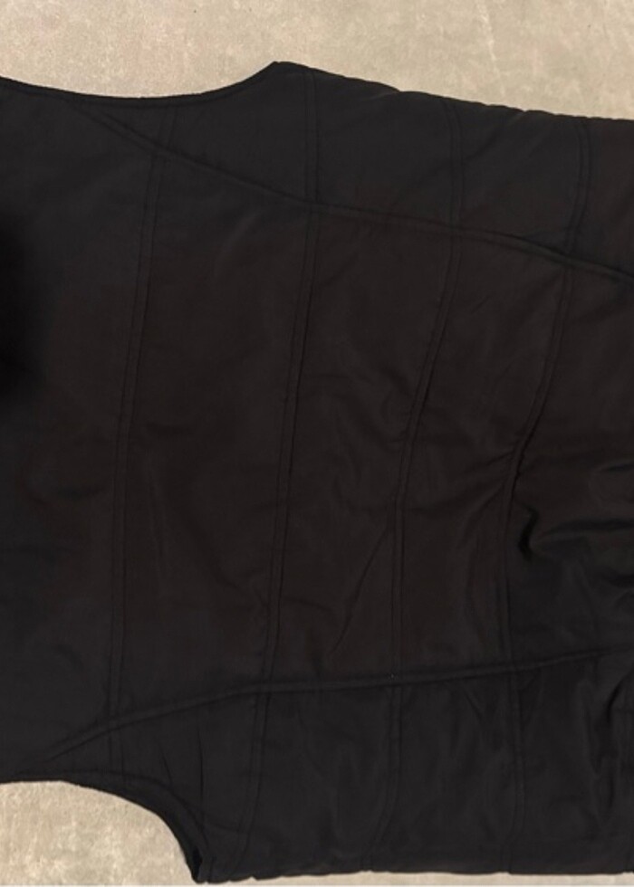 Siyah yelek mont - Görsel 5