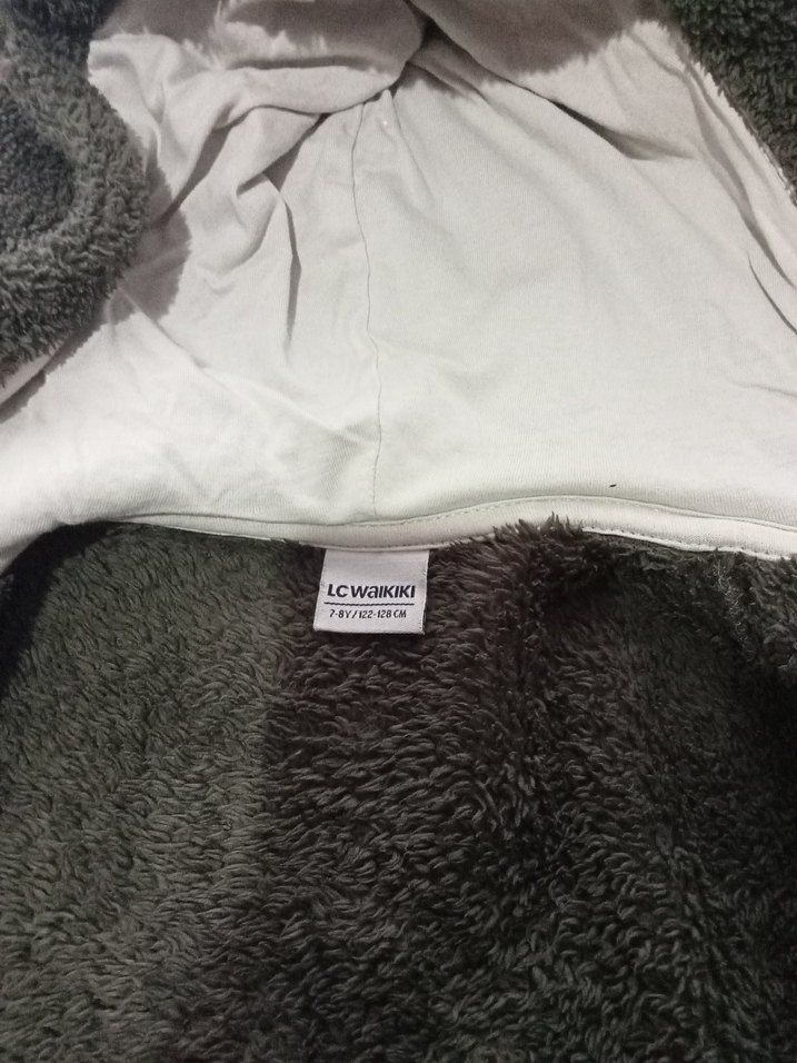 Kadın Gri Kapüşonlu Fermuarlı Polar Ceket - Görsel 4