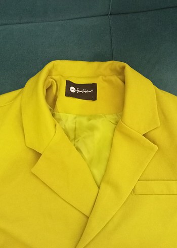 Sarı Mini Kadın Blazer Ceket - Görsel 2