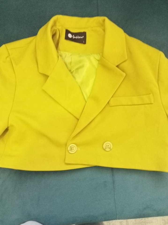 Sarı Mini Kadın Blazer Ceket - Görsel 3