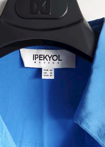 Mavi Düğmeli Uzun Kollu Kadın Gömlek - Görsel 2