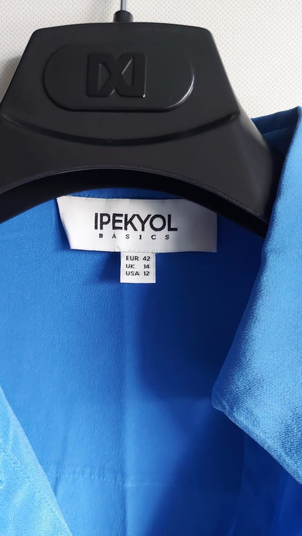 Mavi Düğmeli Uzun Kollu Kadın Gömlek - Görsel 2