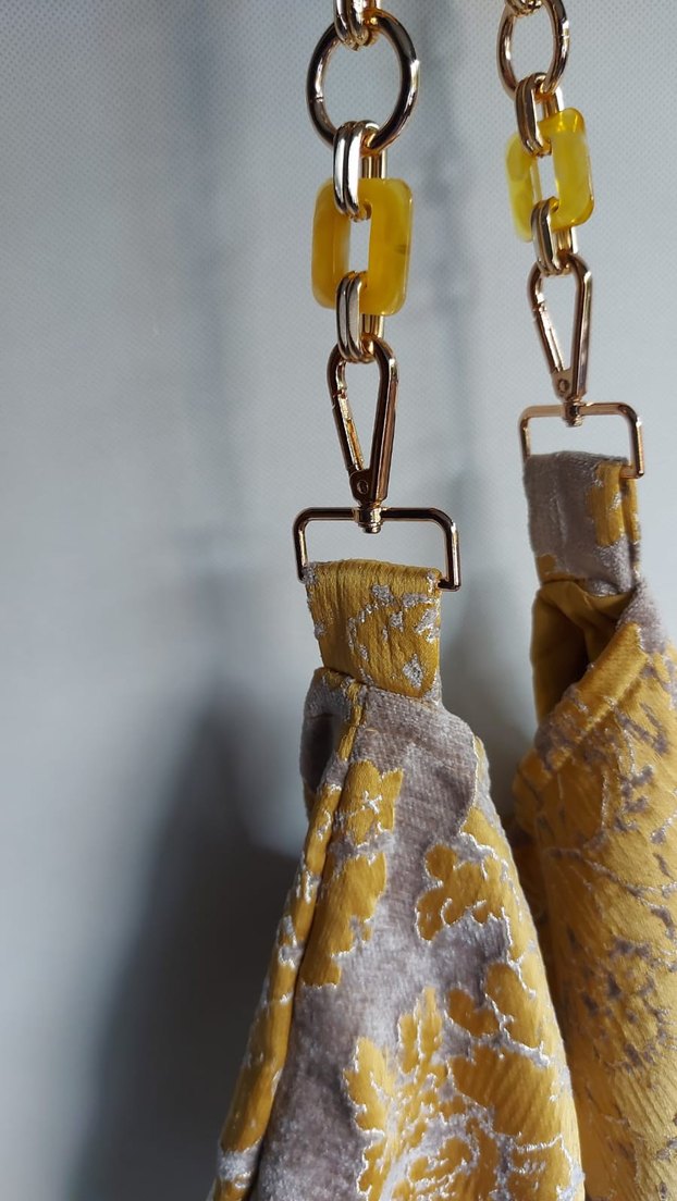 Sarı ve Gri Desenli Bohem Kadın Çanta - Görsel 3