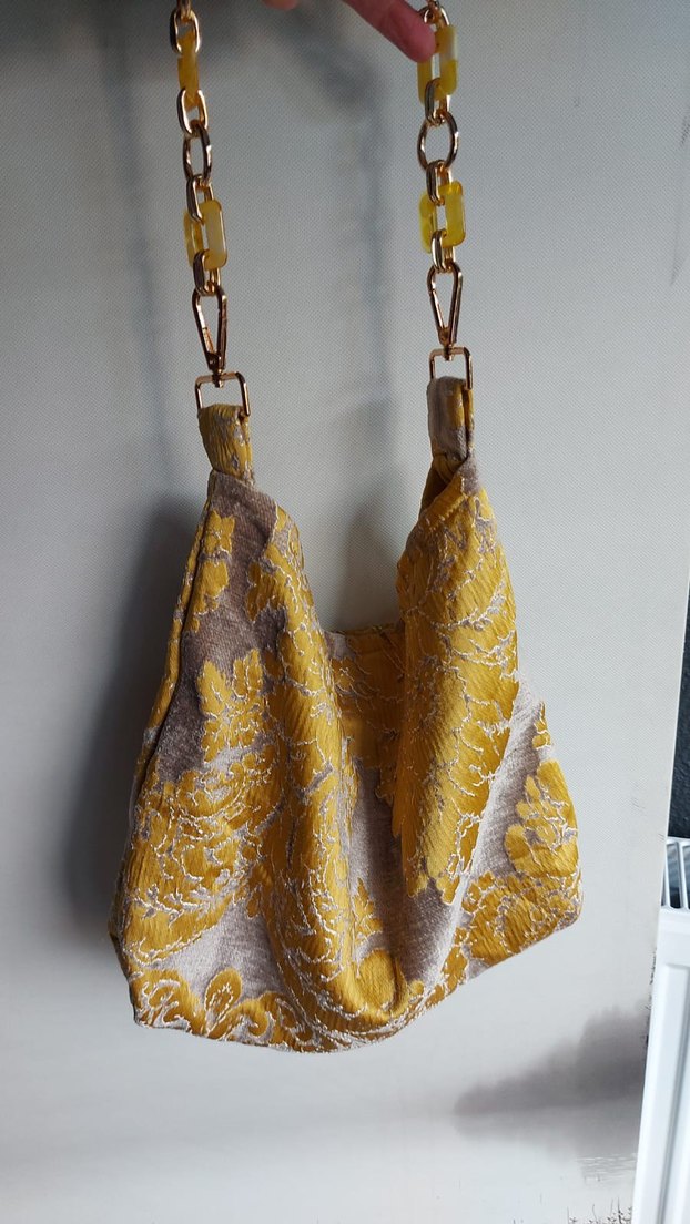 Sarı ve Gri Desenli Bohem Kadın Çanta - Görsel 2