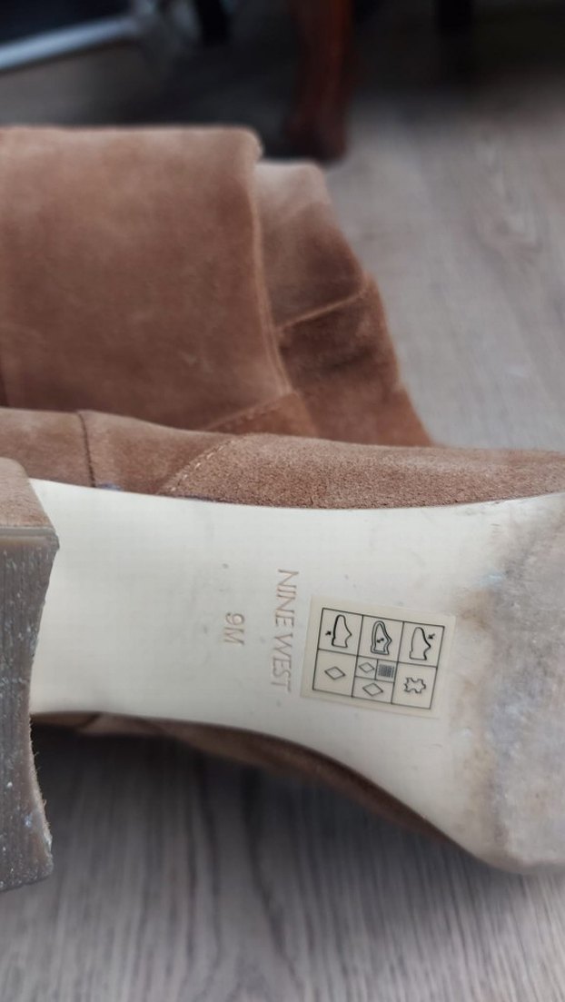 Kahverengi Süet Tokalı Dizüstü Kadın Çizme - Görsel 4