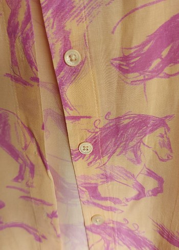 IPEKYOL Pembe Desenli Kadın Gömlek - Görsel 3