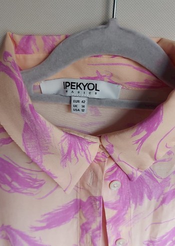 IPEKYOL Pembe Desenli Kadın Gömlek - Ana görsel
