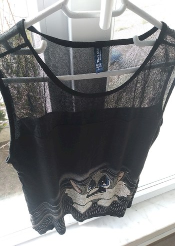 Kedi Desenli Siyah bluz - Görsel 3