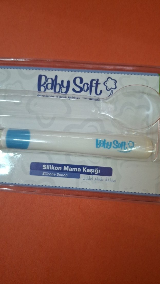 Pastel Mavi Silikon Bebek Mama Kaşığı 1 adettir. sıfır - Görsel 3