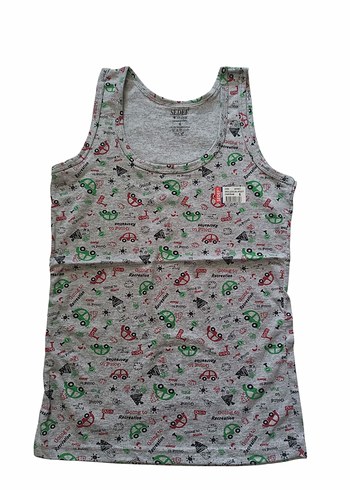 2 adet Beyaz Desenli Erkek Çocuk Atlet - Görsel 4