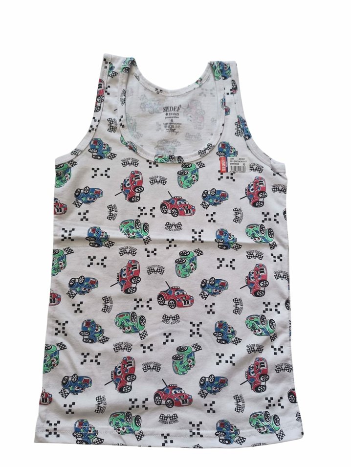 2 adet Beyaz Desenli Erkek Çocuk Atlet - Görsel 3