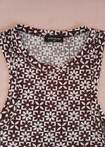 River Island Kahverengi V Yaka Kadın Kolsuz Üst