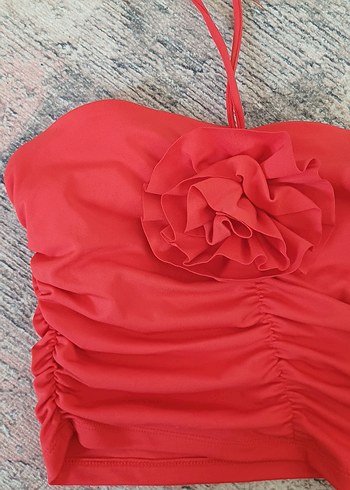 Kırmızı Fırfırlı Mini Bohem Plaj Üstü - Görsel 3