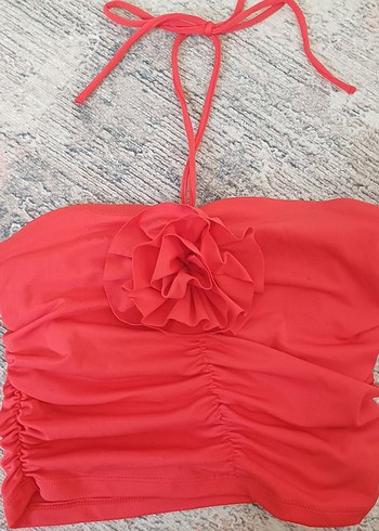 Kırmızı Fırfırlı Mini Bohem Plaj Üstü - Görsel 2