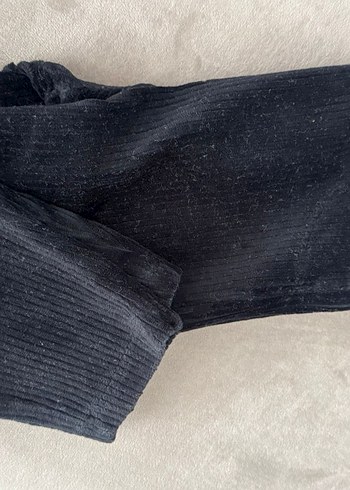 9-12 Ay Beden siyah Renk Kız Çocuk Siyah ve Lacivert Pilili Denim Tayt-2adet