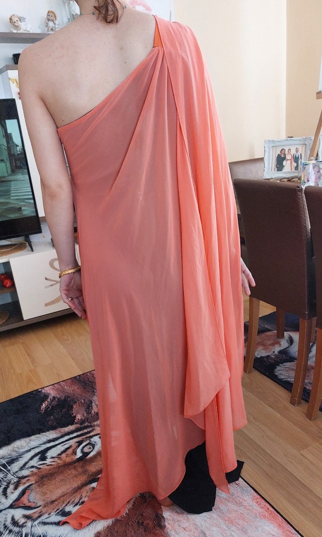 Pembe Drapeli Askılı Uzun  Tulum - Görsel 4