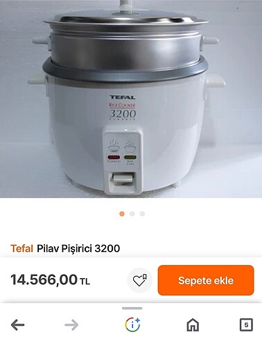 Tefal rıce cooker 3200 buharlı pişirici