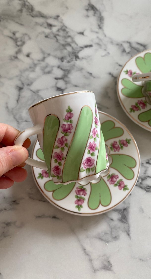 Perotti yeşil kahve fincanı - Görsel 4