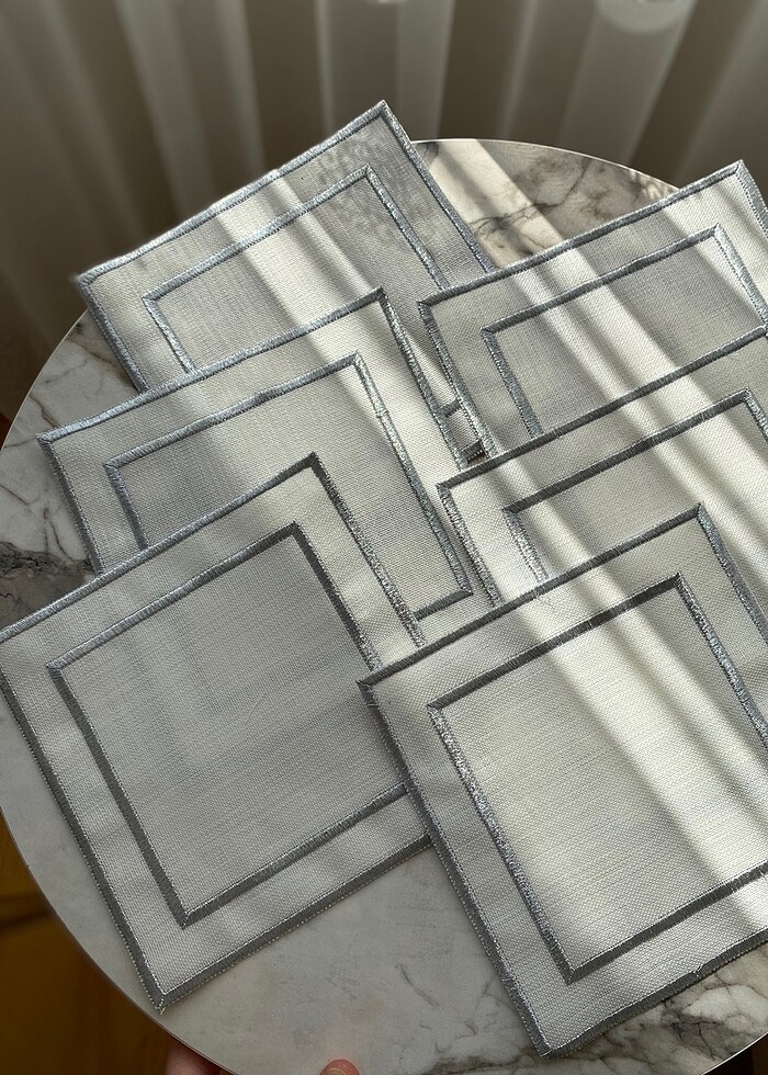 Gümüş sunum peçete - Görsel 3