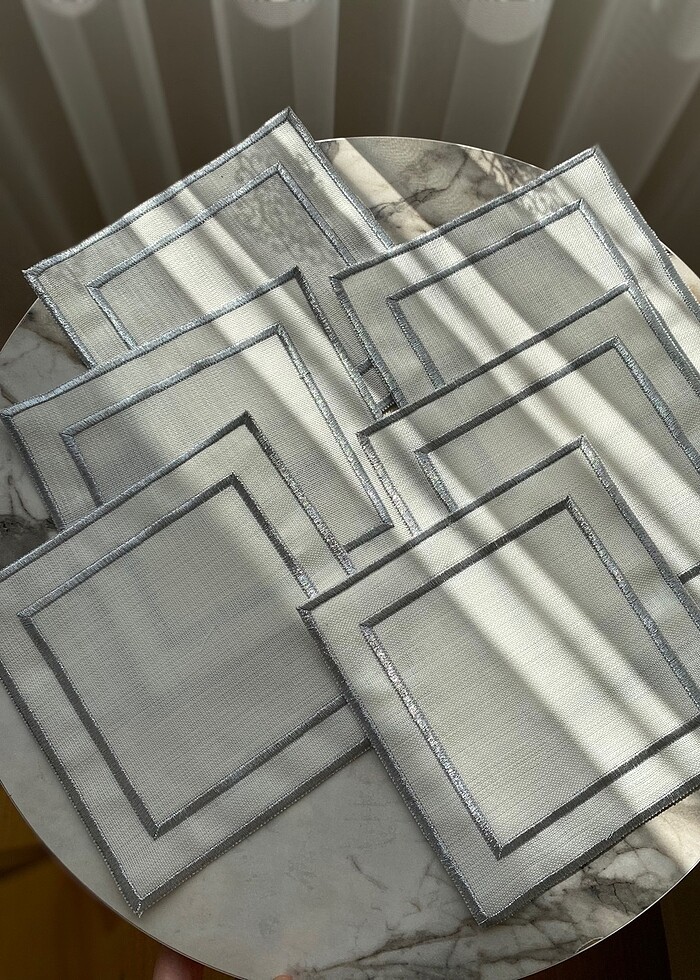 Gümüş sunum peçete - Görsel 5