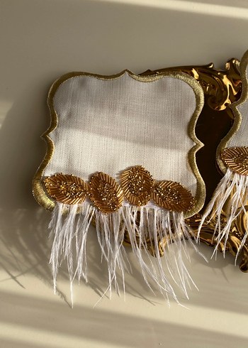 Gold sunum peçete 2 li tüylü - Görsel 3