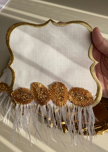 Gold sunum peçete 2 li tüylü - Görsel 5