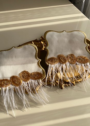 Gold sunum peçete 2 li tüylü - Görsel 4