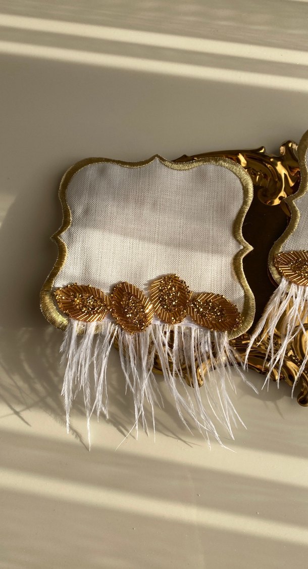 Gold sunum peçete 2 li tüylü - Görsel 3