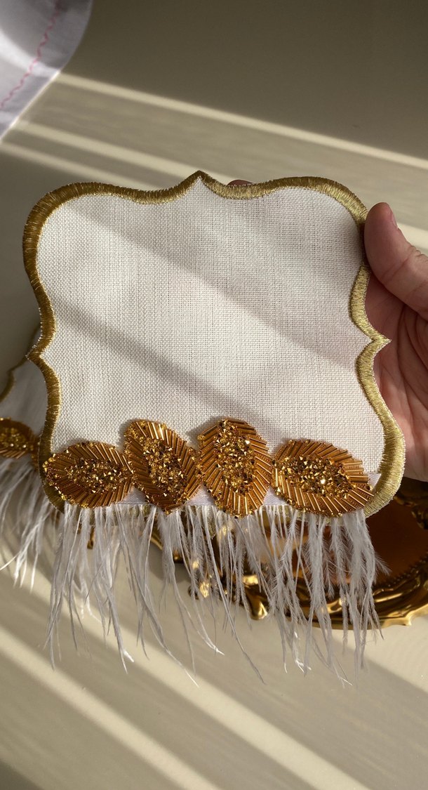 Gold sunum peçete 2 li tüylü - Görsel 5