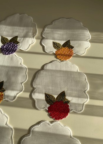 Renkli Çiçek Nakış sunum peçete - Görsel 4