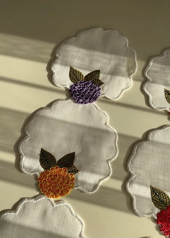 Renkli Çiçek Nakış sunum peçete - Görsel 5