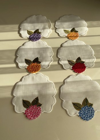 Renkli Çiçek Nakış sunum peçete - Görsel 2